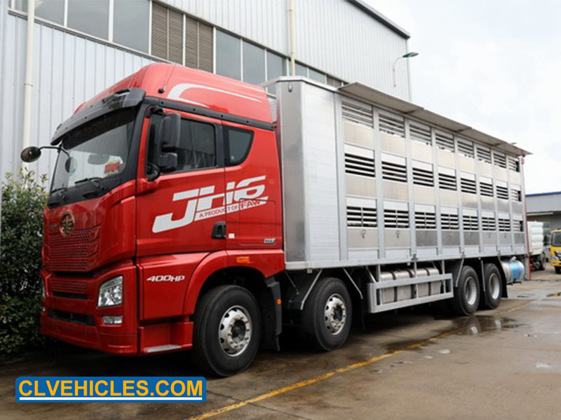 Livestock transport trucks