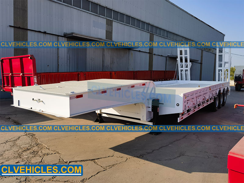 low flatbed semi-trailer