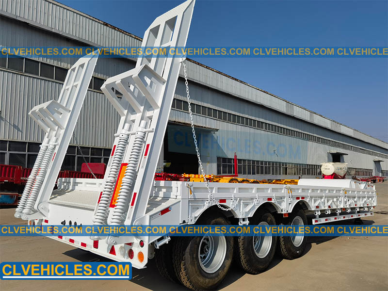 low flatbed semi-trailer