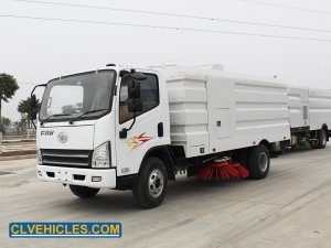 vacuum powered sweeper truck