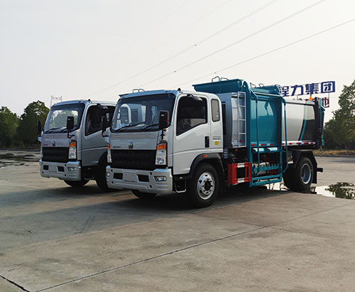 Two Units of Side Load Compactor Garbage Truck Ship to Uganda