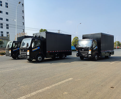 Four Units of HOWO Three-Sides P4 Led Screen Trucks Ship to Jamaica