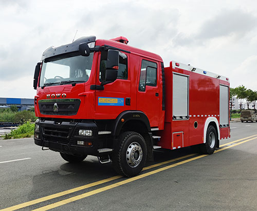 One Unit of HOWO TX 8CBM Foam Tank Fire Fighting Truck Ship to Kenya